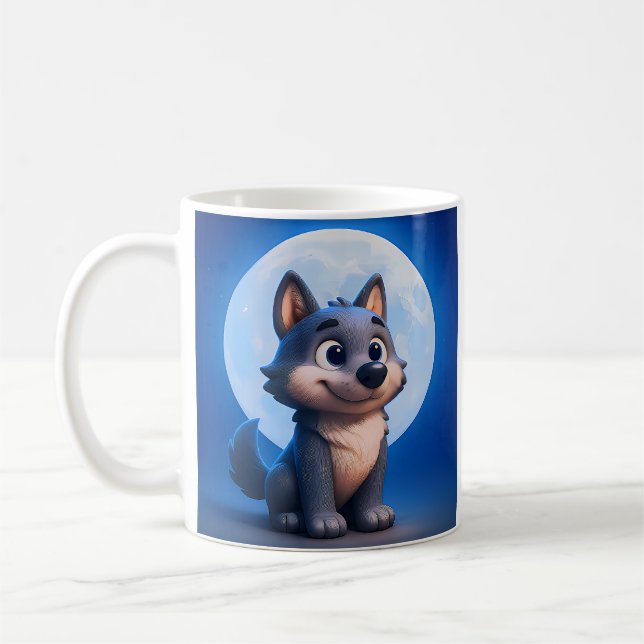 Mug Loup sous la Lune Bleue (Gauche)