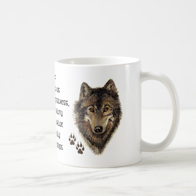 Mug Loup, Totem animal loup, Guide de la nature (Droite)