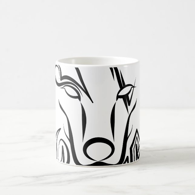Mug Loup tribal noir et blanc (Centre)