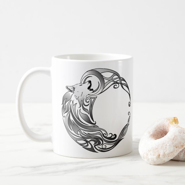 Mug Loup tribal - Ombragé (Avec donut)