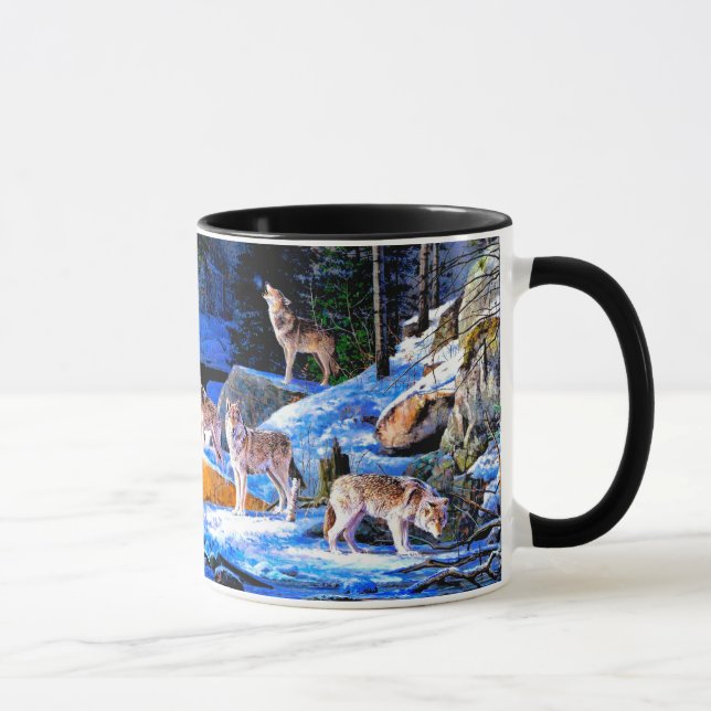 Mug Loups en peinture de neige (Droite)