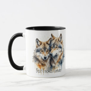 Mug Loups mignonnes Meilleurs Amis Pour Toujours, BFF,