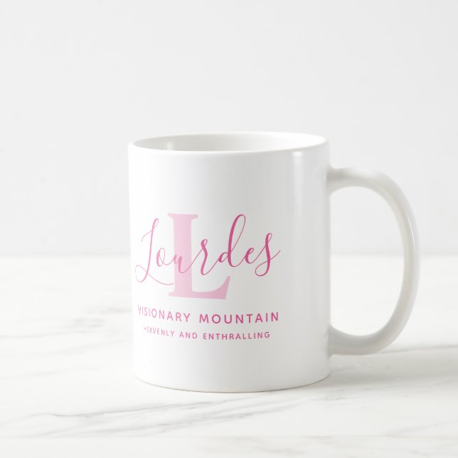 Mug Lourdes nom signification et monogramme de texte r (Droite)