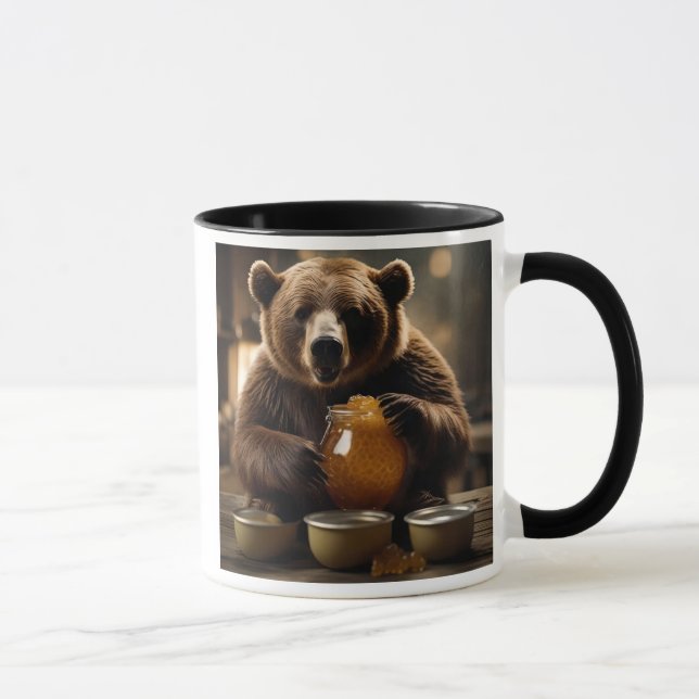 Mug  L'ours gourmand et son pot de miel doré. (Droite)
