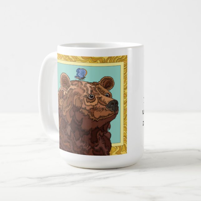 Mug L'ours grincheux a besoin de café le matin !Cuisin (Devant gauche)
