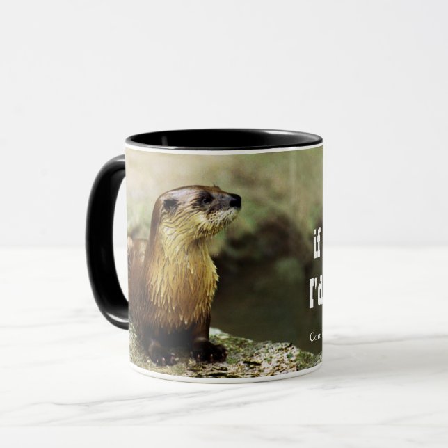 Mug Loutre amicale et message drôle personnalisent (Devant gauche)