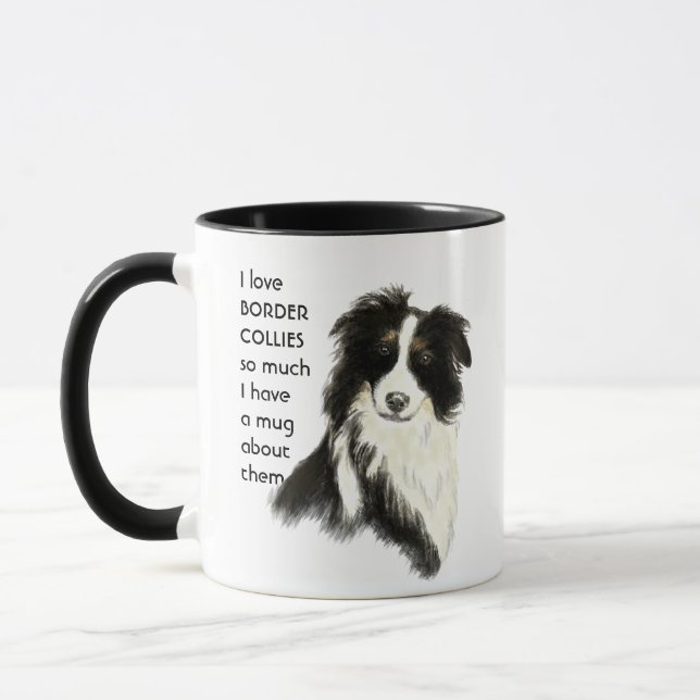 Mug Love Border Collie tellement je tellement de Citat (Gauche)
