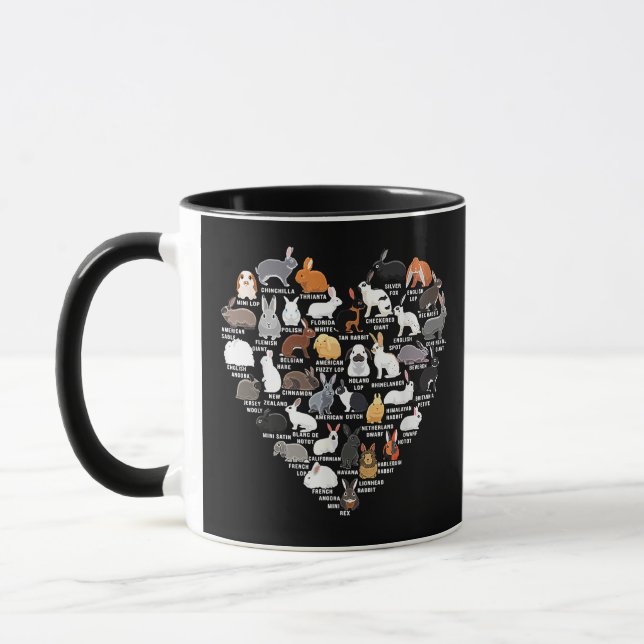 Mug Love Bunnies Funny Coeur lapin (Gauche)