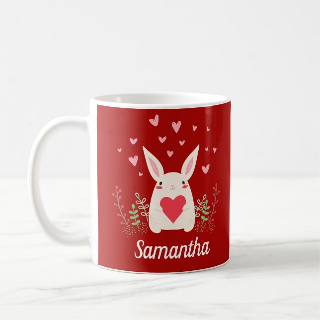 Mug Love Bunny Custom Valentine's Day (Gauche)