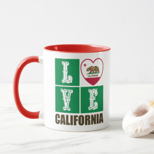 Mug Love California Republic State Drapeau Heart Pride