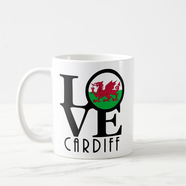 Mug LOVE Cardiff Wales 11oz (Gauche)