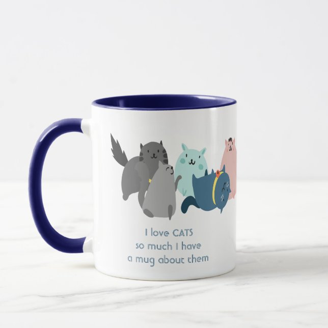 Mug Love CATS tellement je tellement de Citation amusa (Gauche)