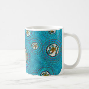MUG LOVE CIRCLES AND LINES OF SONG-BLUE COFFEE