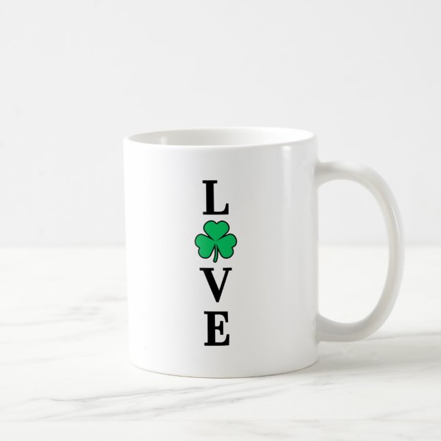 Mug LOVE Clover Shamrock Irlande Irlande Élégant minim (Droite)