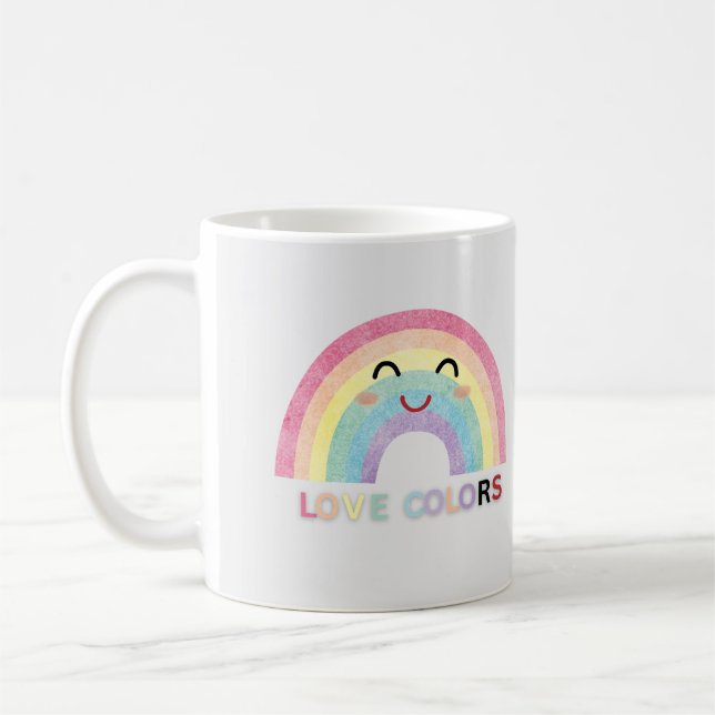 Mug Love Colours arc-en-ciel art valentine conceptions (Gauche)