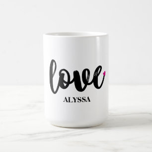 Mug LOVE Custom Name Mug, cadeau de la Saint-Valentin,