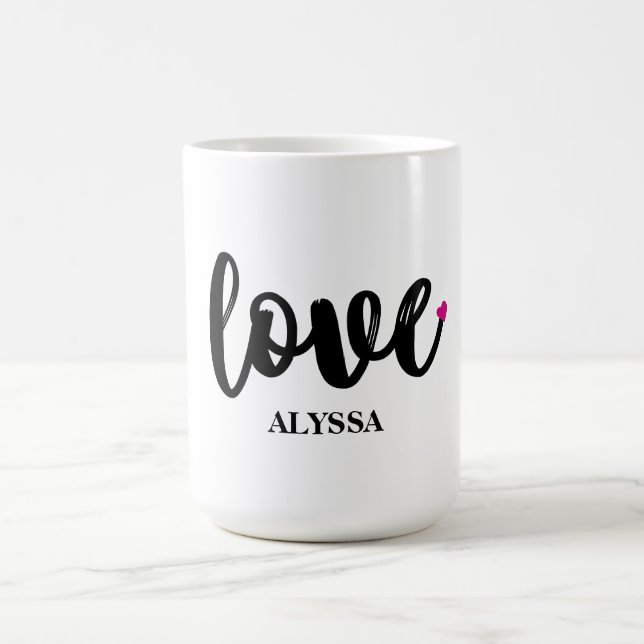 Mug LOVE Custom Name Mug, cadeau de la Saint-Valentin, (Centre)