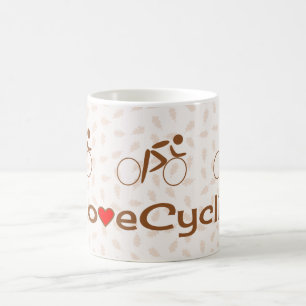 Mug Love cyclisme pictogramme brun