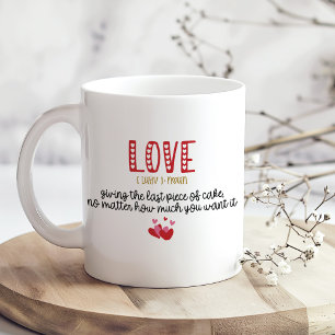 Mug LOVE, définition et forme cardiaque personnalisée 