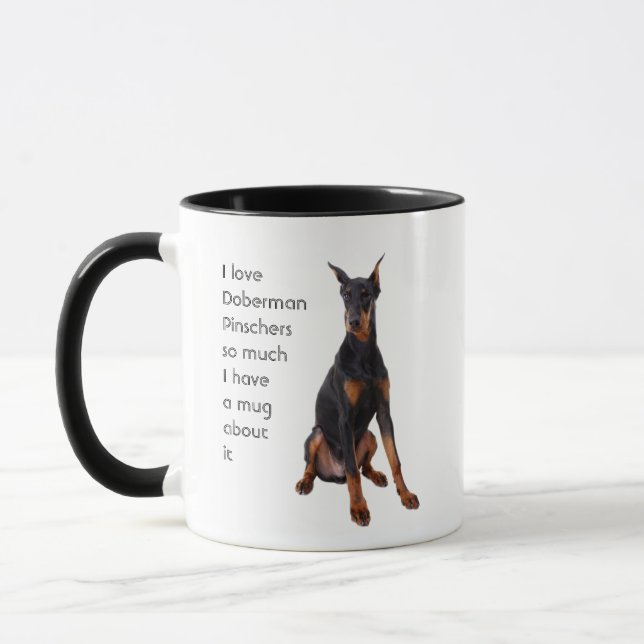 Mug Love Doberman Pinschers Chiens tellement de citati (Gauche)
