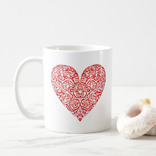 Mug Love Doodle Heart Art Abstrait, No 02
