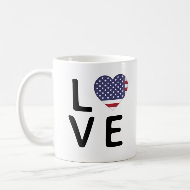Mug Love - Drapeau des États-Unis d'Amérique (Gauche)