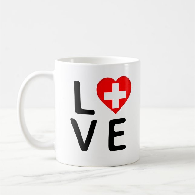 Mug Love - Drapeau Suisse (Gauche)