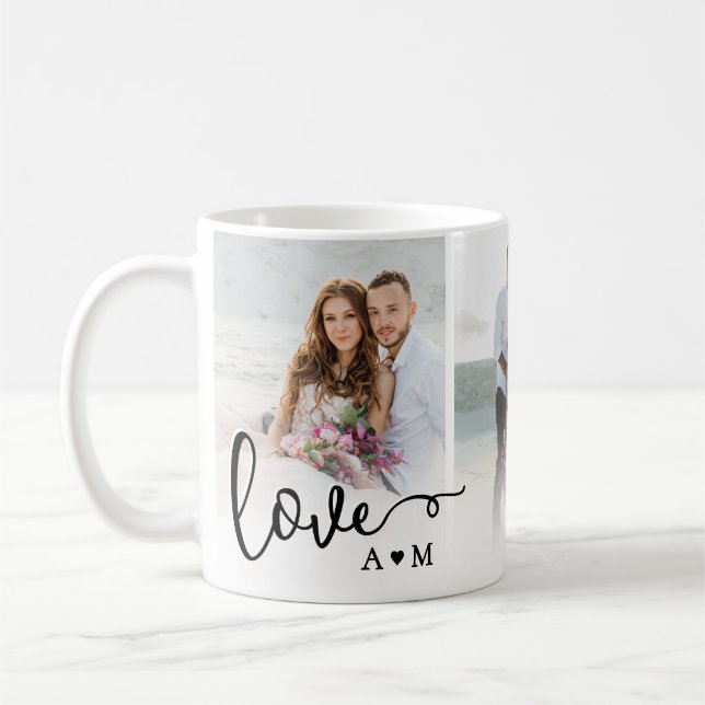 Mug Love Elegant Script Couple 3 Photo (Gauche)