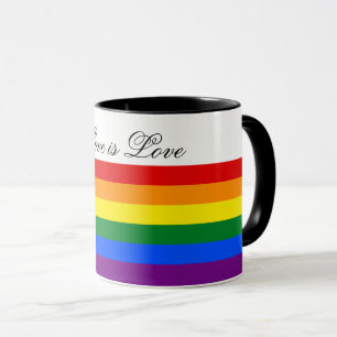 Mug Love Equality Rainbow Flag LGBT Lesbian Gay Pride