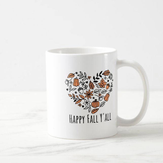 Mug Love Fall Y'all Leopard Citrouille Automne Saison  (Droite)