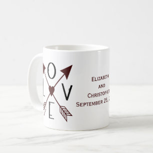 Mug Love Flèches Mariage Fiançailles Anniversaire Cade