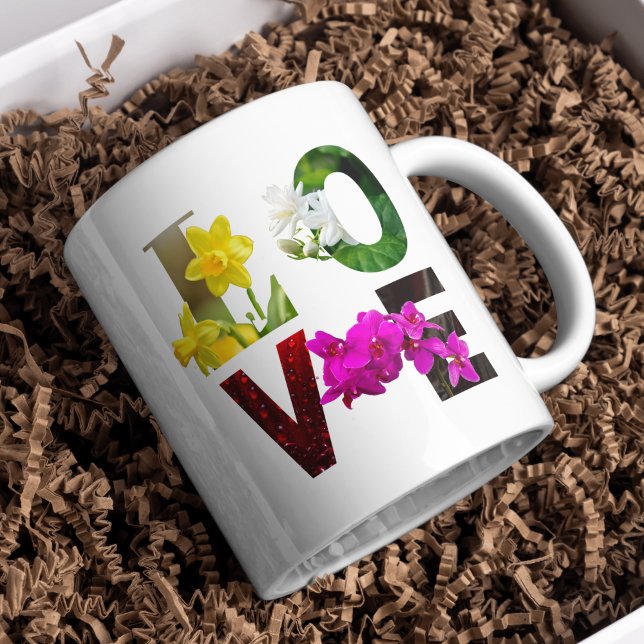 Mug LOVE Floral Typography  (Créateur téléchargé)