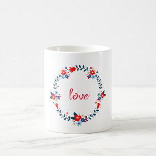 Mug Love Floral Wreath