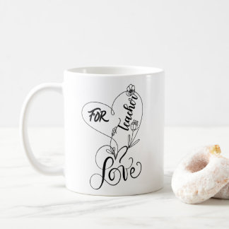 Mug LOVE FOR TEACHER cadeaux personnalisés présents