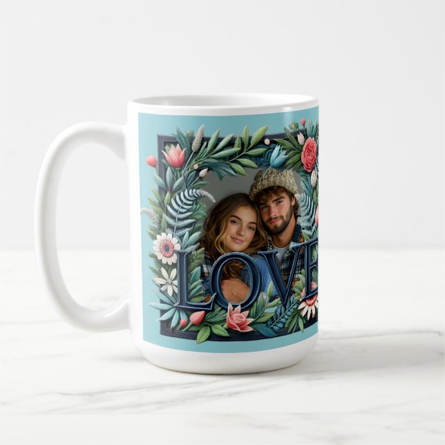 Mug Love Frame Valentine's Anniversary Photo personnal (Gauche)