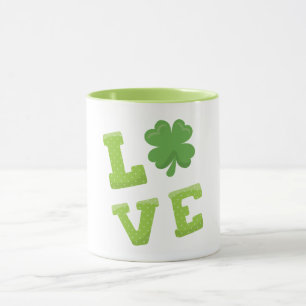 Mug Love Green Block Letters for Jour de la Saint Patr