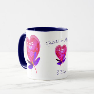 Mug Love Heart Balloon Mariage personnalisé
