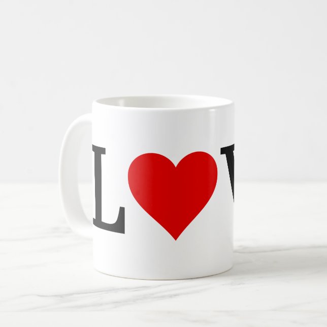 Mug LOVE Heart Classic Simple Élégant (Devant gauche)