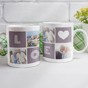 Mug Love Heart Photo Collage personnalisé