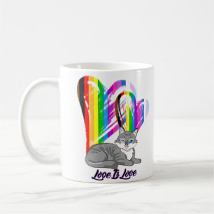 Mug Love Is Love Chat - LGBTQ+ Propriétaire d'un anima