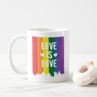 Mug Love is Love Rainbow Gay pride LGBT peinture à la