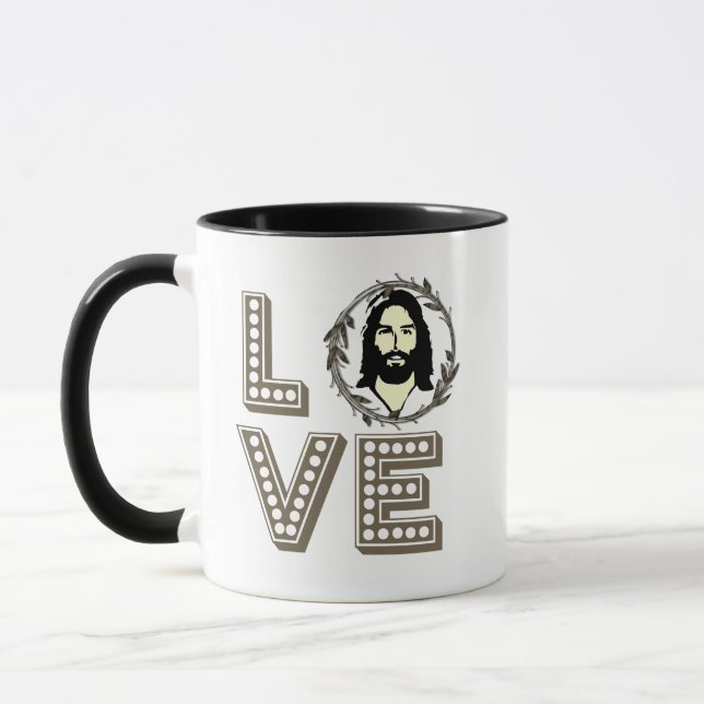 Mug Love Jesus Coffee Mug, citations bibliques populai (Gauche)