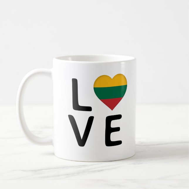 Mug Love - Lituanie Drapeau (Gauche)