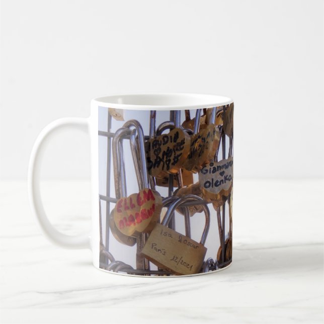 Mug Love Locks et la Tour Eiffel. Paris. France. (Gauche)