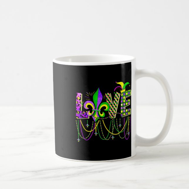 Mug Love Mardi Gras Perles Pour Femmes Funny Carnival  (Droite)