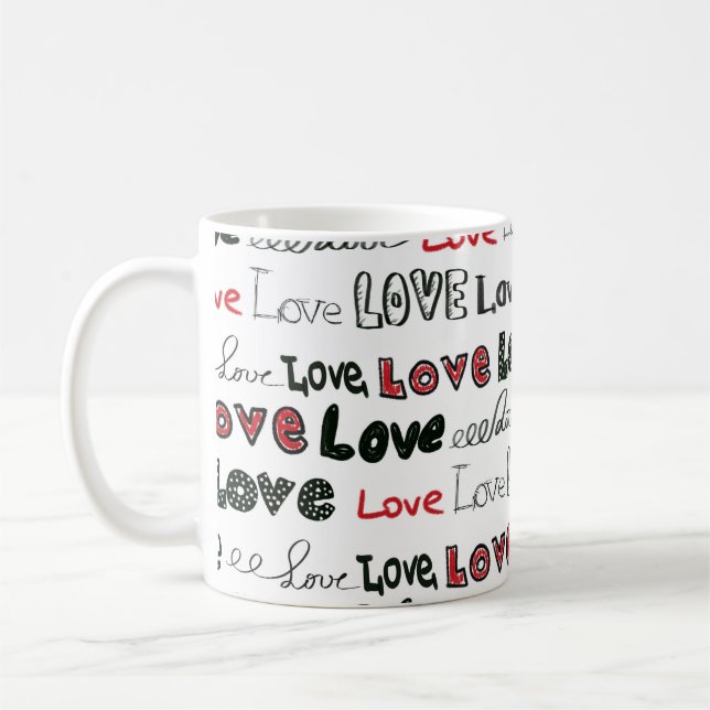Mug Love Marker Texture Arrière - plan sans couture (Gauche)