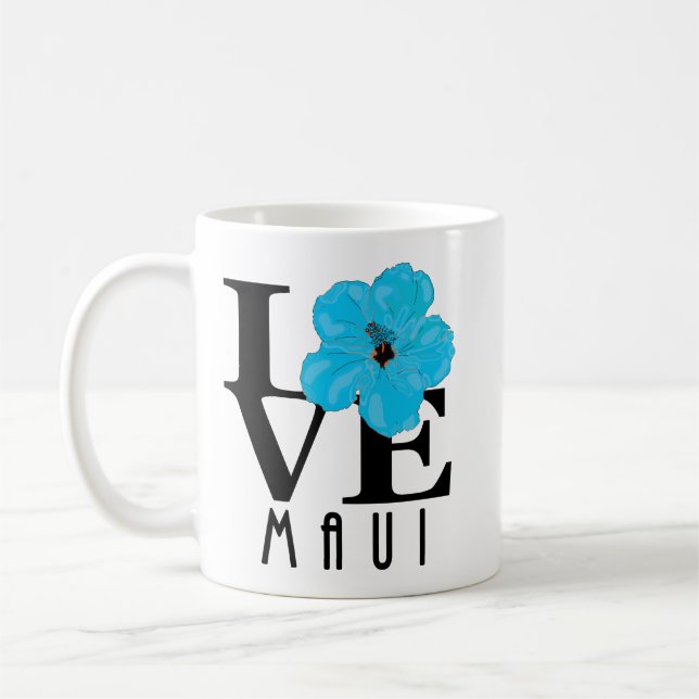 Mug LOVE Maui Blue Hibiscus 11oz (Gauche)