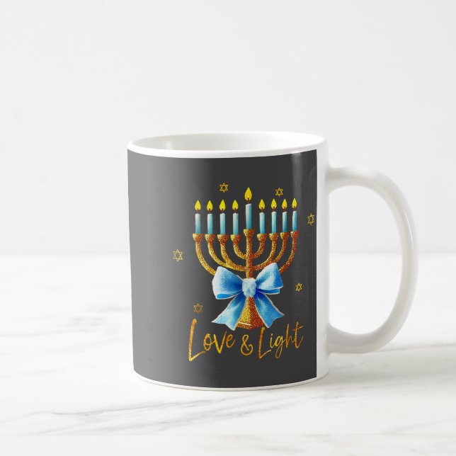 Mug Love Menorah Chanukah Light Hanukkah Blue Coquette (Droite)