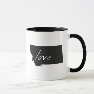 Mug Love Montana en forme de Montanan noir tableau noi