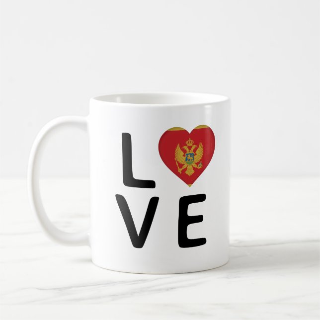 Mug Love - Monténégro Drapeau (Gauche)